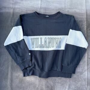 Vintage 80's Villanova Wildcats Blue White Crewneck Pullover Sweatshirt Sz M